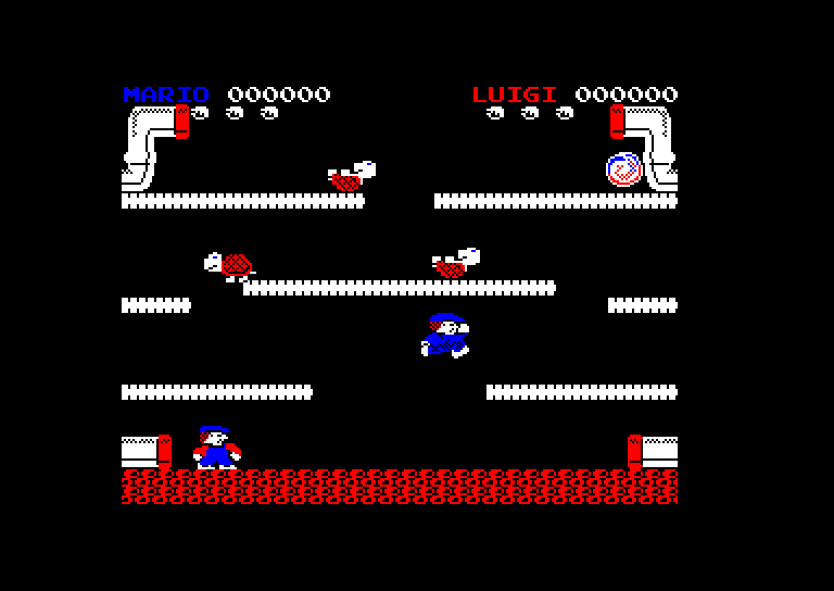 screenshot of the Amstrad CPC game Mario Bros by GameBase CPC