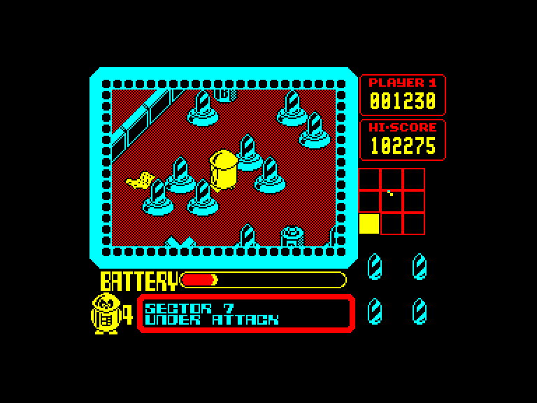 screenshot of the Amstrad CPC game Martianoids by GameBase CPC