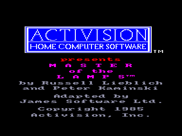 screenshot of the Amstrad CPC game Master of the lamps by GameBase CPC