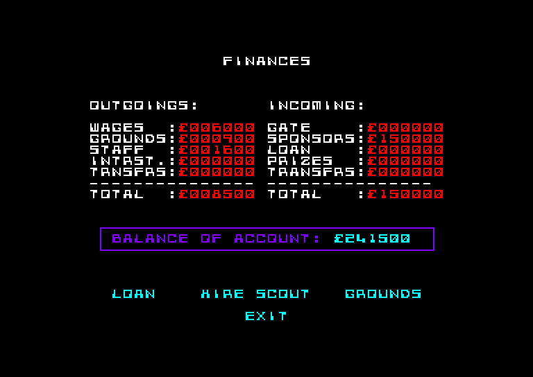 screenshot of the Amstrad CPC game Match by GameBase CPC