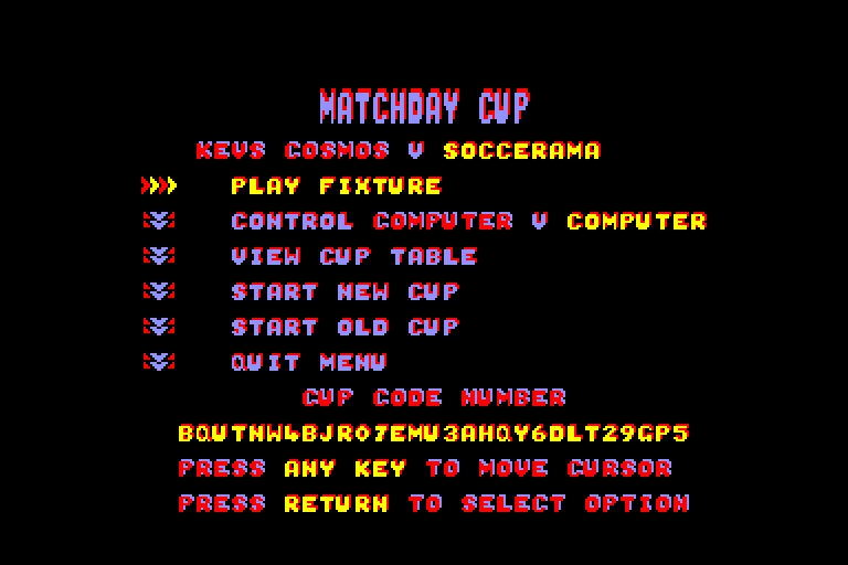 screenshot of the Amstrad CPC game Match Day II by GameBase CPC