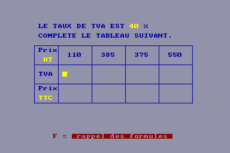 screenshot of the Amstrad CPC game Maths CM by GameBase CPC
