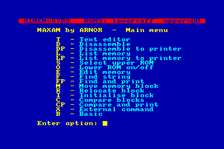 screenshot of the Amstrad CPC game Maxam by GameBase CPC