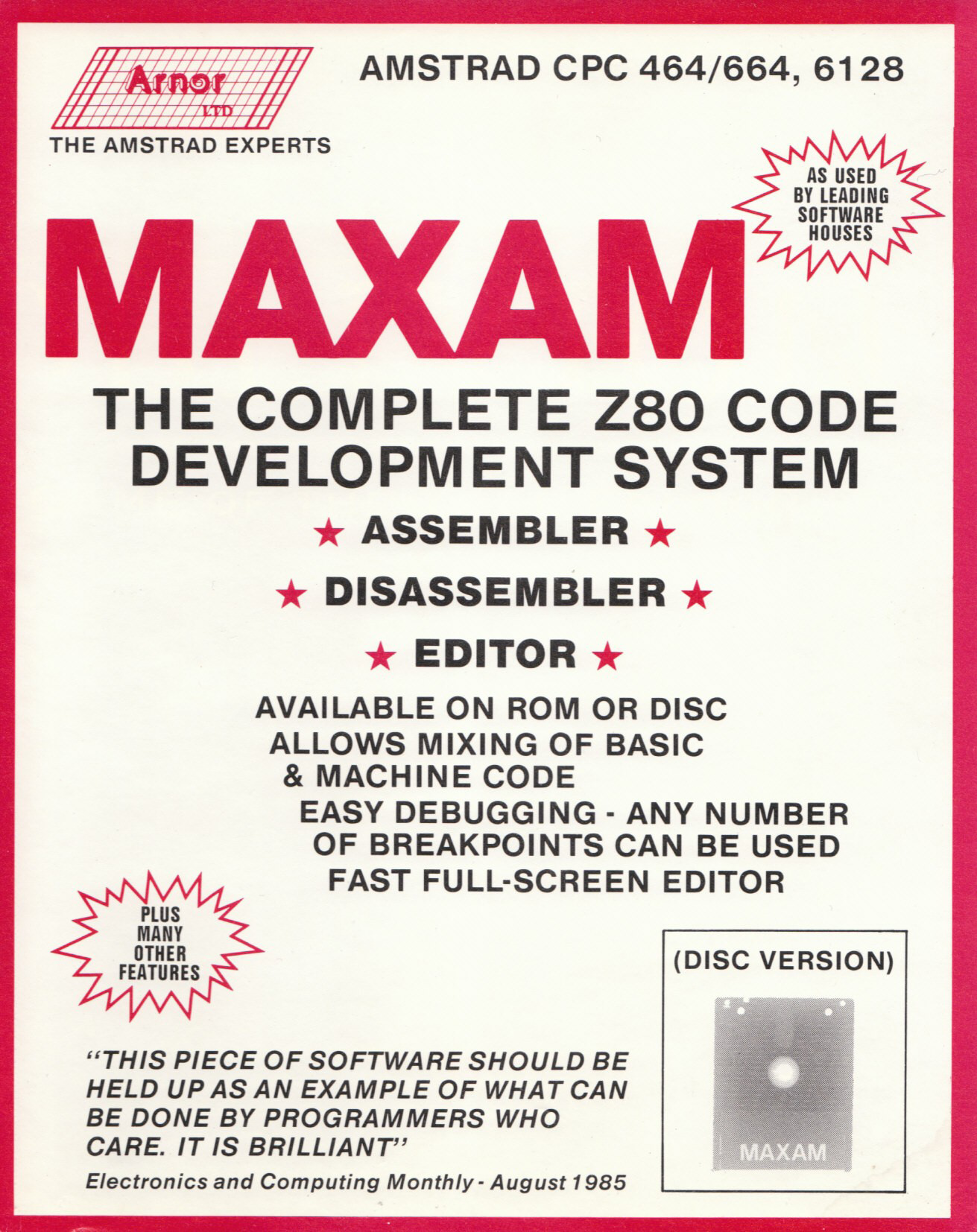 cover of the Amstrad CPC game Maxam  by GameBase CPC