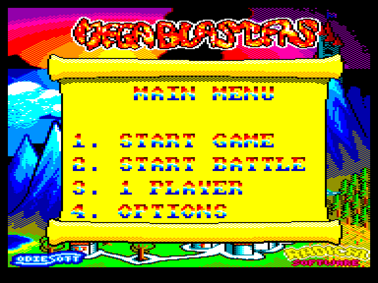 screenshot of the Amstrad CPC game Megablasters by GameBase CPC