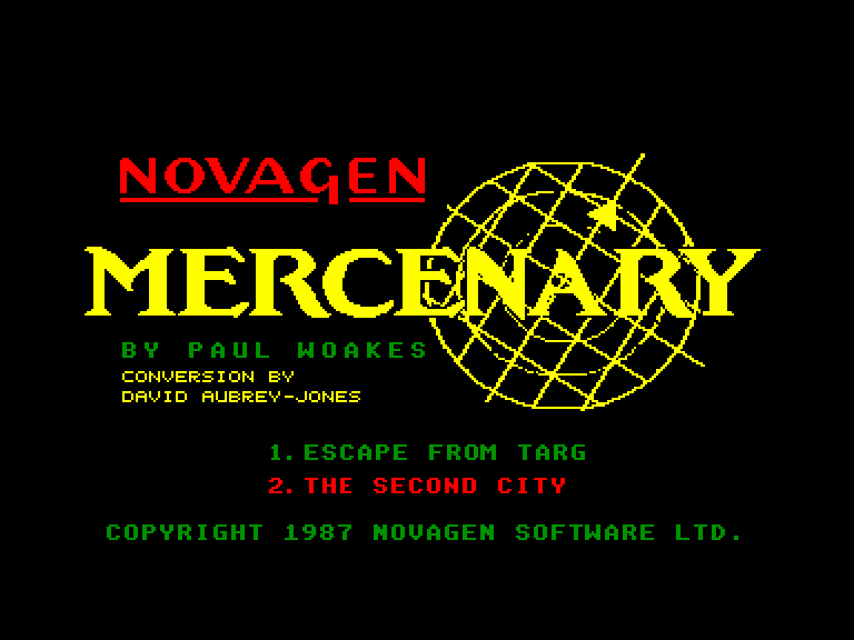 screenshot of the Amstrad CPC game Mercenary by GameBase CPC