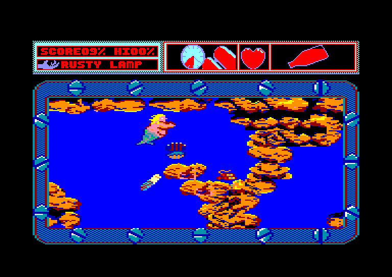 screenshot of the Amstrad CPC game Mermaid Madness by GameBase CPC