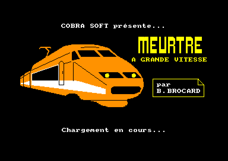 screenshot of the Amstrad CPC game Meurtre a grande vitesse by GameBase CPC