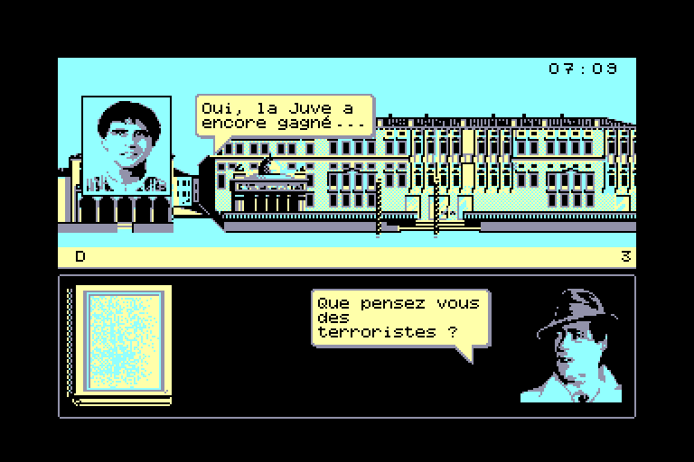 screenshot of the Amstrad CPC game Meurtres a Venise by GameBase CPC