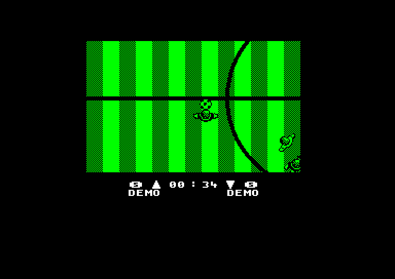 screenshot of the Amstrad CPC game Microprose soccer / soccer game by GameBase CPC