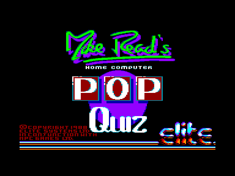 screenshot of the Amstrad CPC game Mike read's computer pop quiz by GameBase CPC