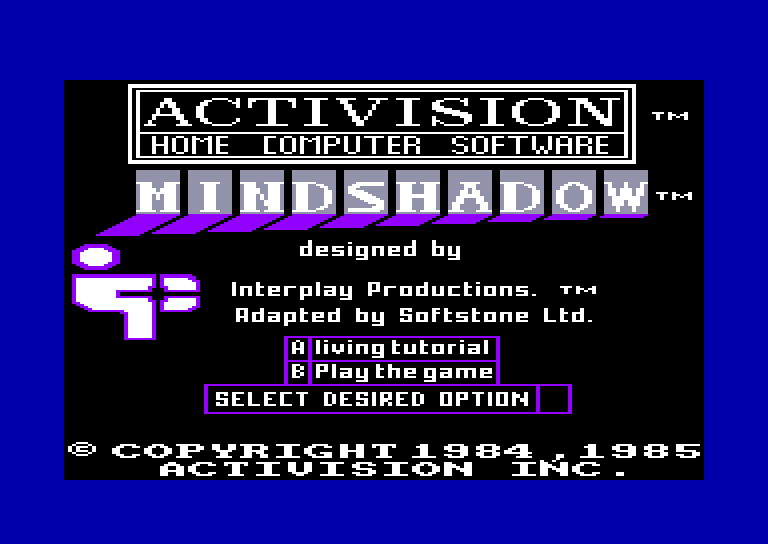 screenshot of the Amstrad CPC game Mindshadow by GameBase CPC