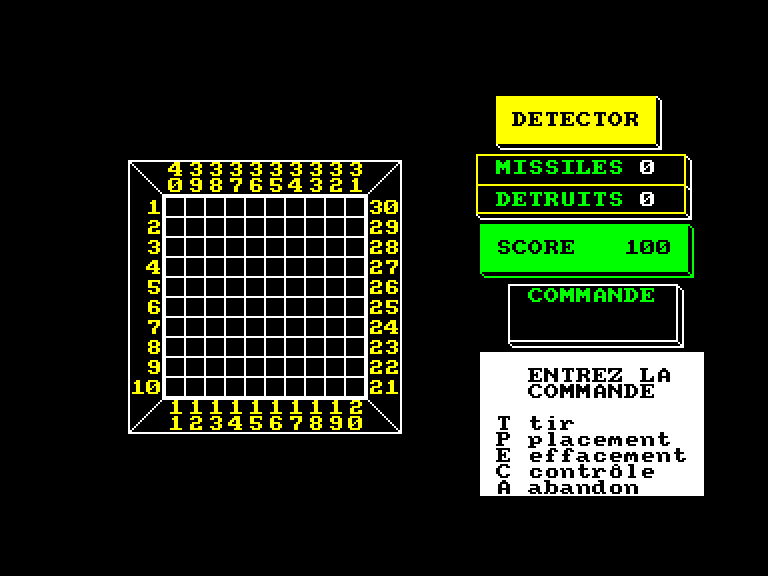 screenshot of the Amstrad CPC game Mission detector by GameBase CPC
