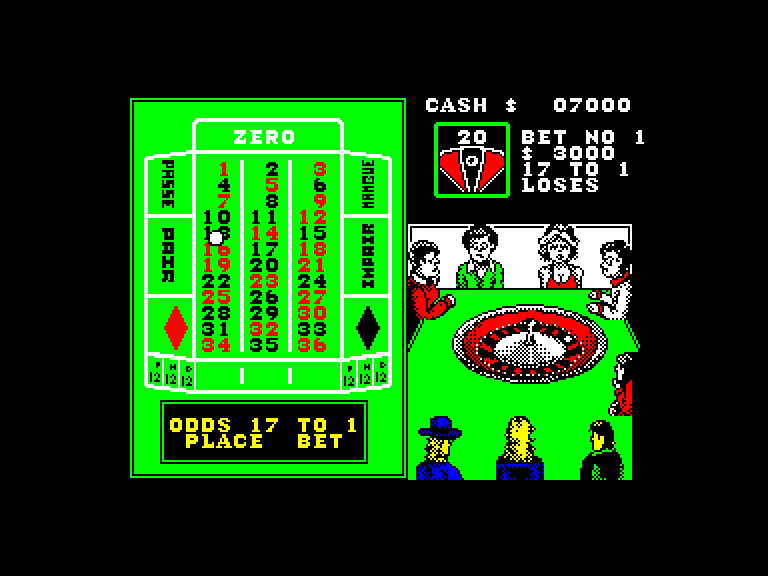 screenshot of the Amstrad CPC game Monte carlo casino by GameBase CPC