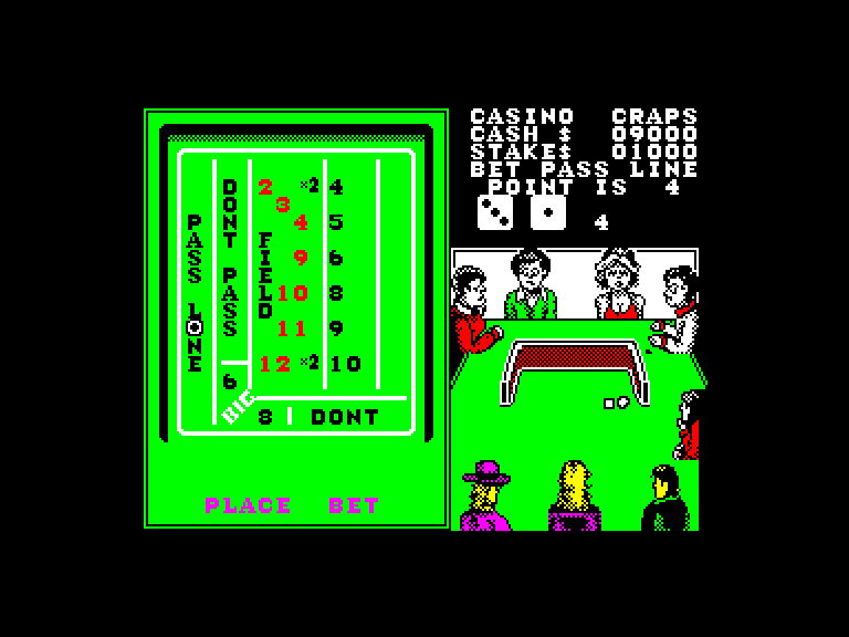 screenshot of the Amstrad CPC game Monte carlo casino by GameBase CPC