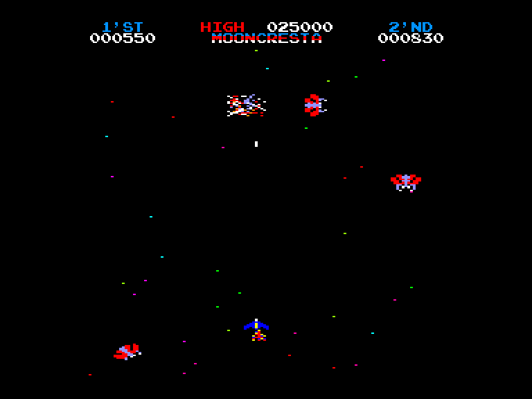 screenshot of the Amstrad CPC game Moon Cresta by GameBase CPC