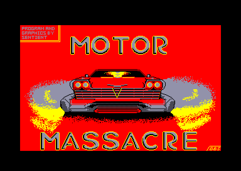 screenshot of the Amstrad CPC game Motor massacre