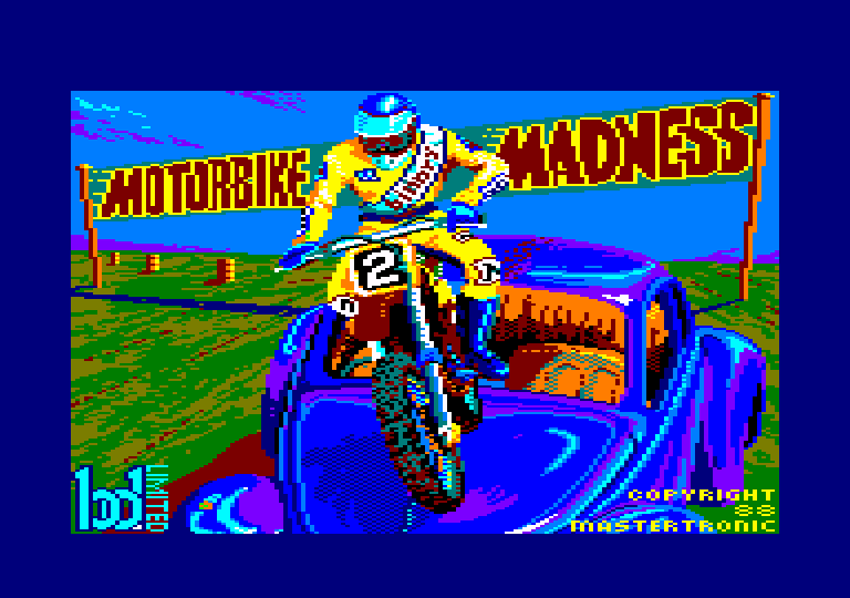 screenshot of the Amstrad CPC game Motorbike madness by GameBase CPC