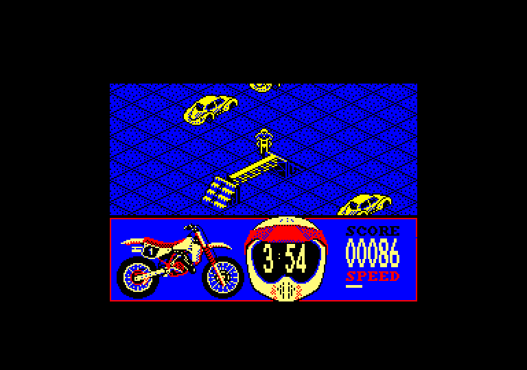 screenshot of the Amstrad CPC game Motorbike madness by GameBase CPC