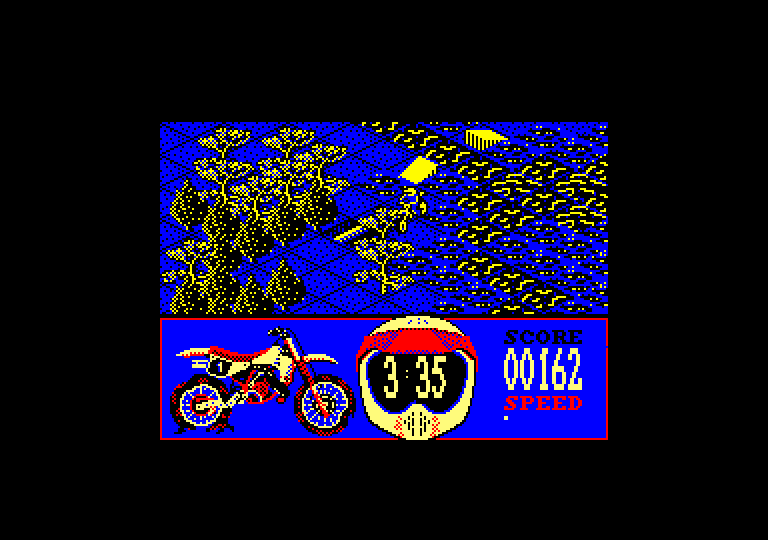 screenshot of the Amstrad CPC game Motorbike madness by GameBase CPC