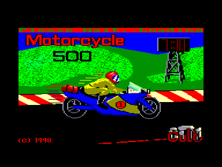 screenshot of the Amstrad CPC game Motorcycle 500 by GameBase CPC