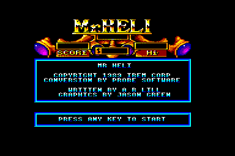 screenshot du jeu Amstrad CPC Mr. Heli