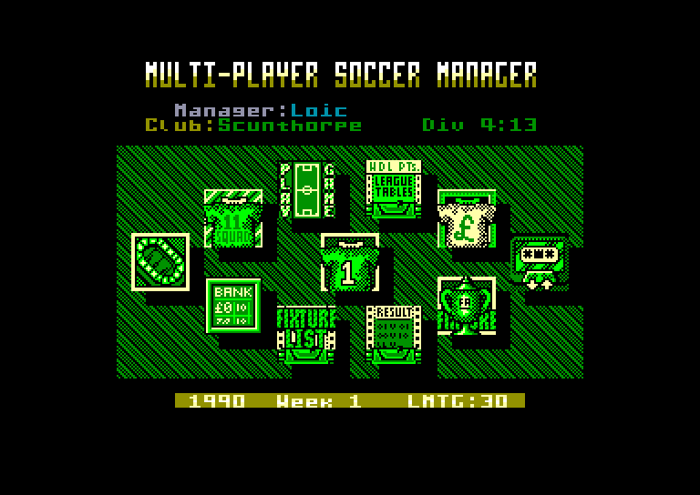 screenshot of the Amstrad CPC game Multi-player soccer manager by GameBase CPC