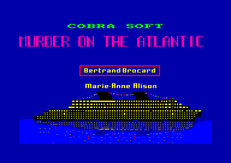 screenshot of the Amstrad CPC game Murder on the Atlantic by GameBase CPC