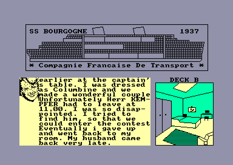 screenshot of the Amstrad CPC game Murder on the Atlantic by GameBase CPC