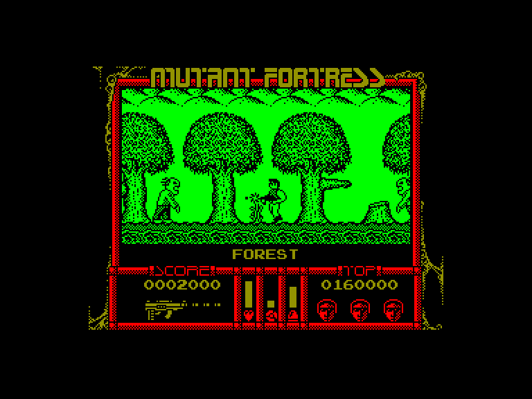 screenshot of the Amstrad CPC game Mutant fortress by GameBase CPC