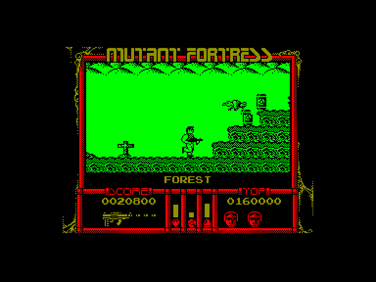 screenshot of the Amstrad CPC game Mutant fortress by GameBase CPC