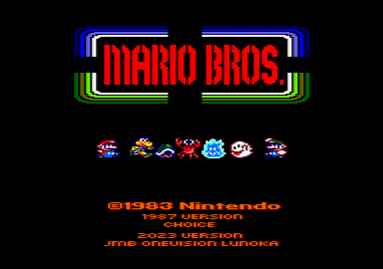 screenshot of the Amstrad CPC game Mario Bros (2023) by GameBase CPC