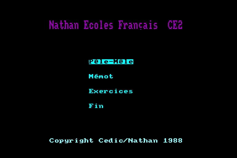 screenshot du jeu Amstrad CPC Nathan Ecoles Francais CE2