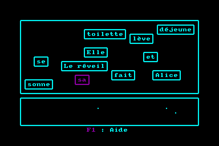 screenshot of the Amstrad CPC game Nathan Ecoles Francais CE2 by GameBase CPC