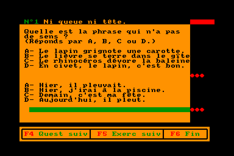 screenshot of the Amstrad CPC game Nathan Ecoles Francais CE2 by GameBase CPC