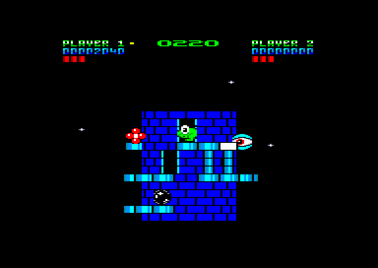 screenshot of the Amstrad CPC game Nebulus by GameBase CPC