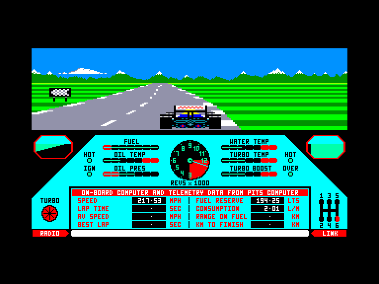 screenshot of the Amstrad CPC game Nigel mansell's grand prix by GameBase CPC