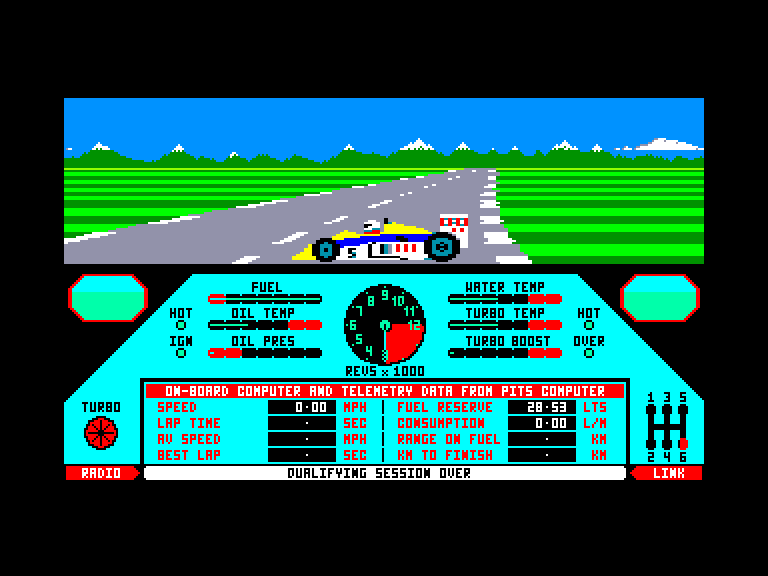 screenshot of the Amstrad CPC game Nigel mansell's grand prix by GameBase CPC