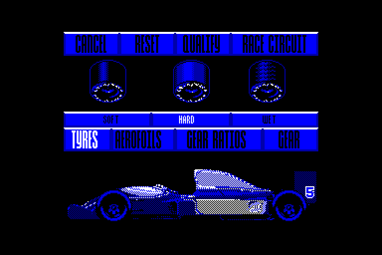 screenshot of the Amstrad CPC game Nigel Mansell's World Championship by GameBase CPC