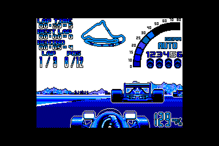 screenshot of the Amstrad CPC game Nigel Mansell's World Championship by GameBase CPC