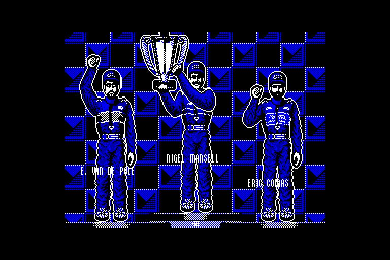 screenshot of the Amstrad CPC game Nigel Mansell's World Championship by GameBase CPC