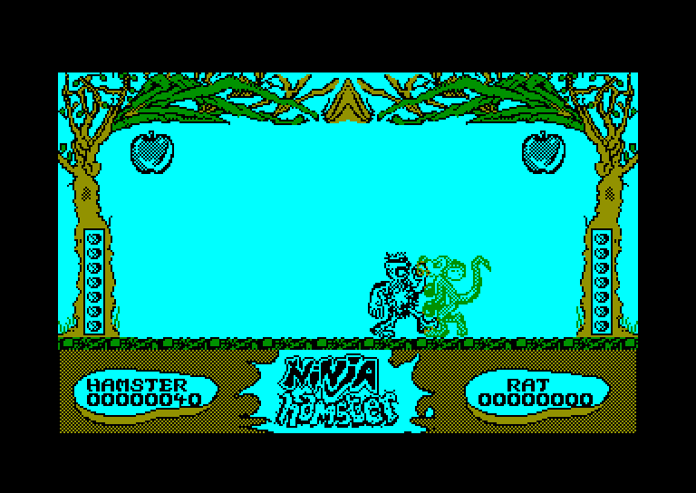 screenshot of the Amstrad CPC game Ninja hamster by GameBase CPC