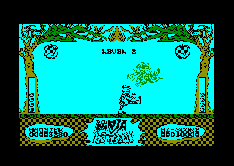 screenshot of the Amstrad CPC game Ninja hamster by GameBase CPC