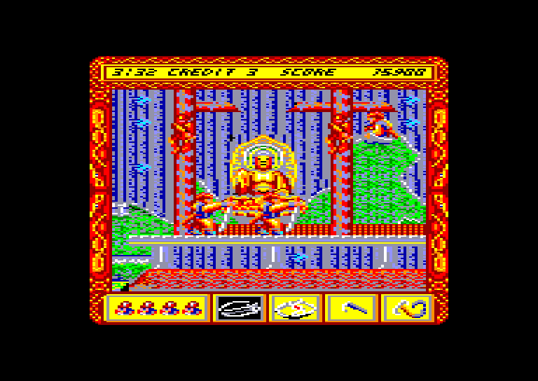 screenshot of the Amstrad CPC game Ninja Spirit by GameBase CPC