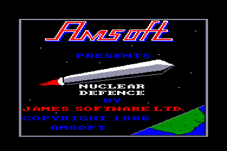 screenshot of the Amstrad CPC game Nuclear defence by GameBase CPC