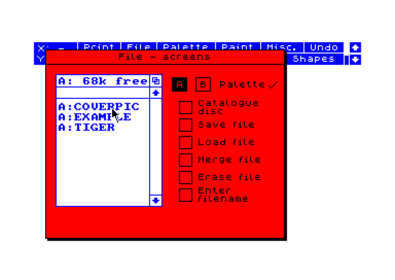 screenshot of the Amstrad CPC game Advanced OCP Art Studio (the) by GameBase CPC