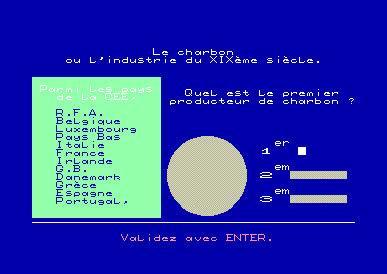 screenshot of the Amstrad CPC game Objectif Europe by GameBase CPC