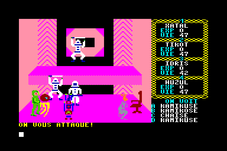 screenshot of the Amstrad CPC game Omega planete invisible by GameBase CPC