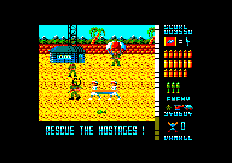 screenshot of the Amstrad CPC game Operation Wolf by GameBase CPC