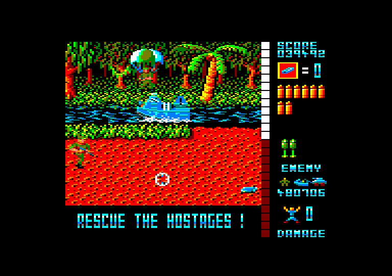 screenshot of the Amstrad CPC game Operation Wolf by GameBase CPC